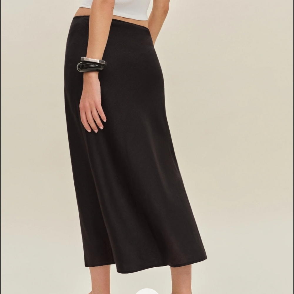 Reformation Elegant Black Maxi Skirt